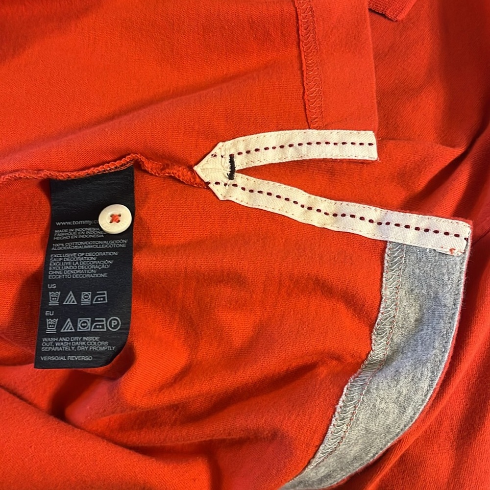 *NWT* Tommy Hilfiger Orange Long Sleeve Polo Logo on Chest Men's Large - Picture 13 of 13